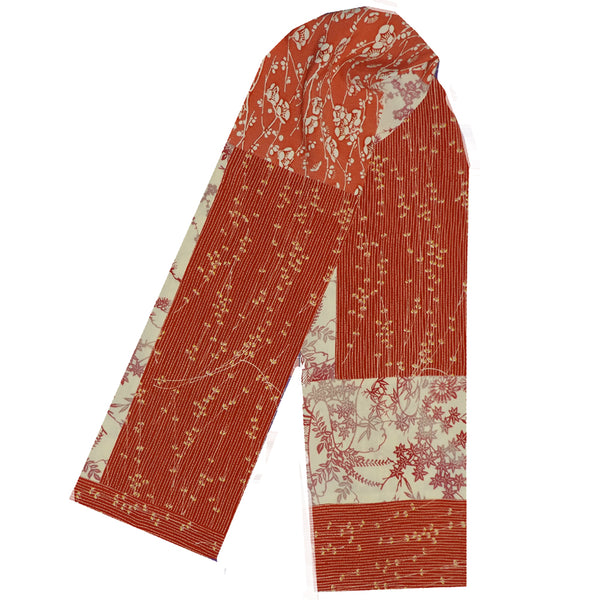RUSSET & CREAM KIMONO SILK SCARF