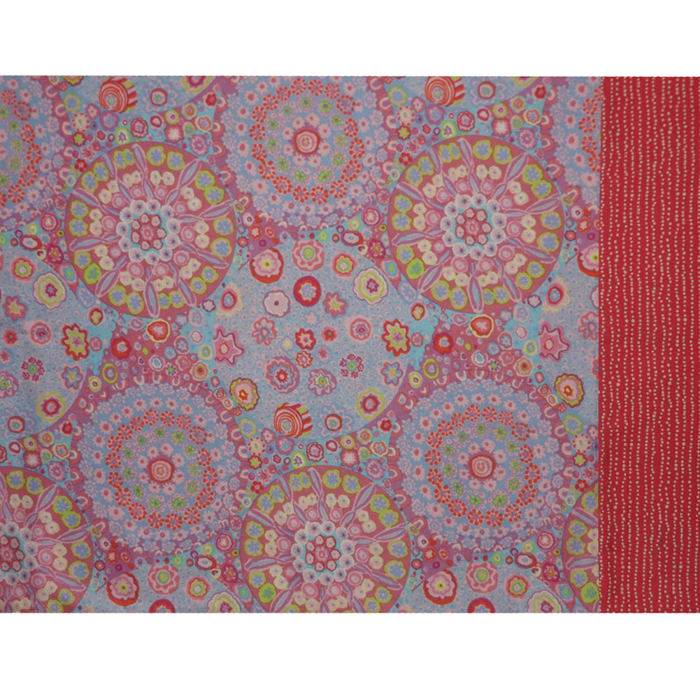 BLUE & PINK FLORAL MILLEFIORE PILLOWCASE