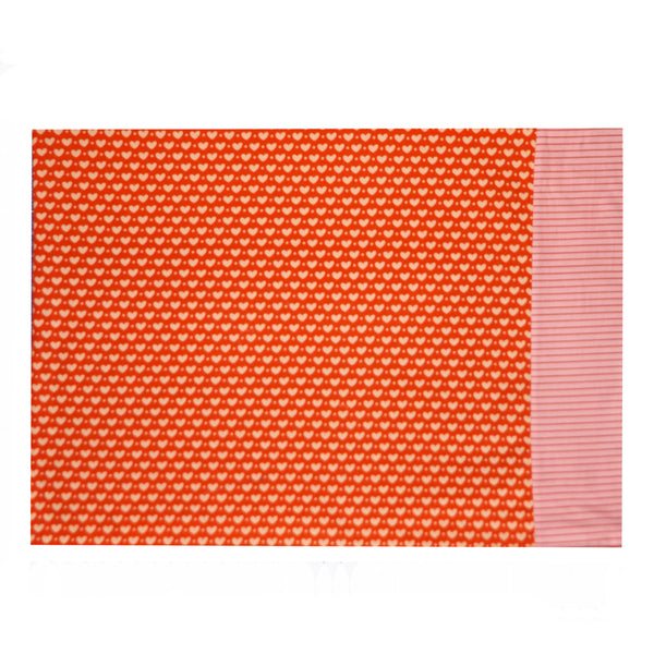 RED & PEACH HEARTS PILLOWCASE