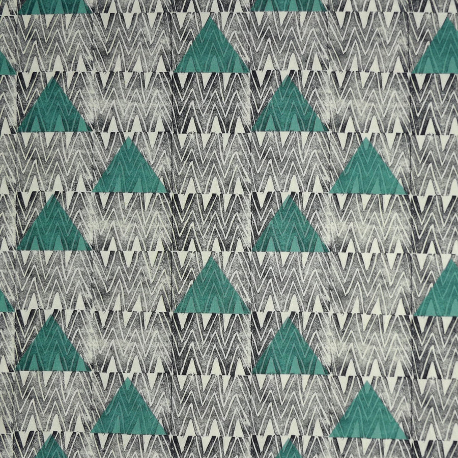 CHARCOAL & GREEN TRIANGLES & ZIGZAG NAPKIN SET