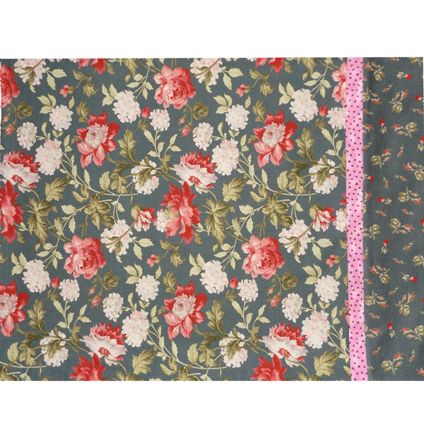 GREY FLORAL PILLOWCASE