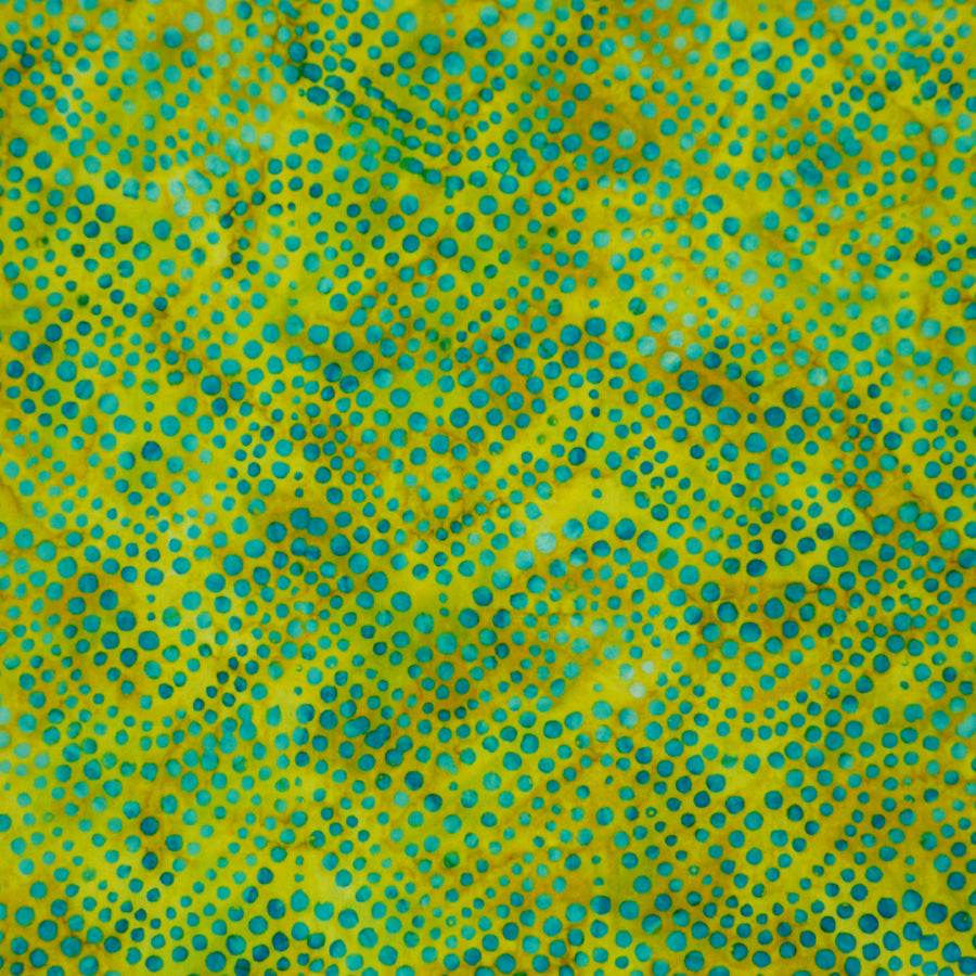 LIME & TURQUOISE DOTS BATIK HANDKERCHIEF