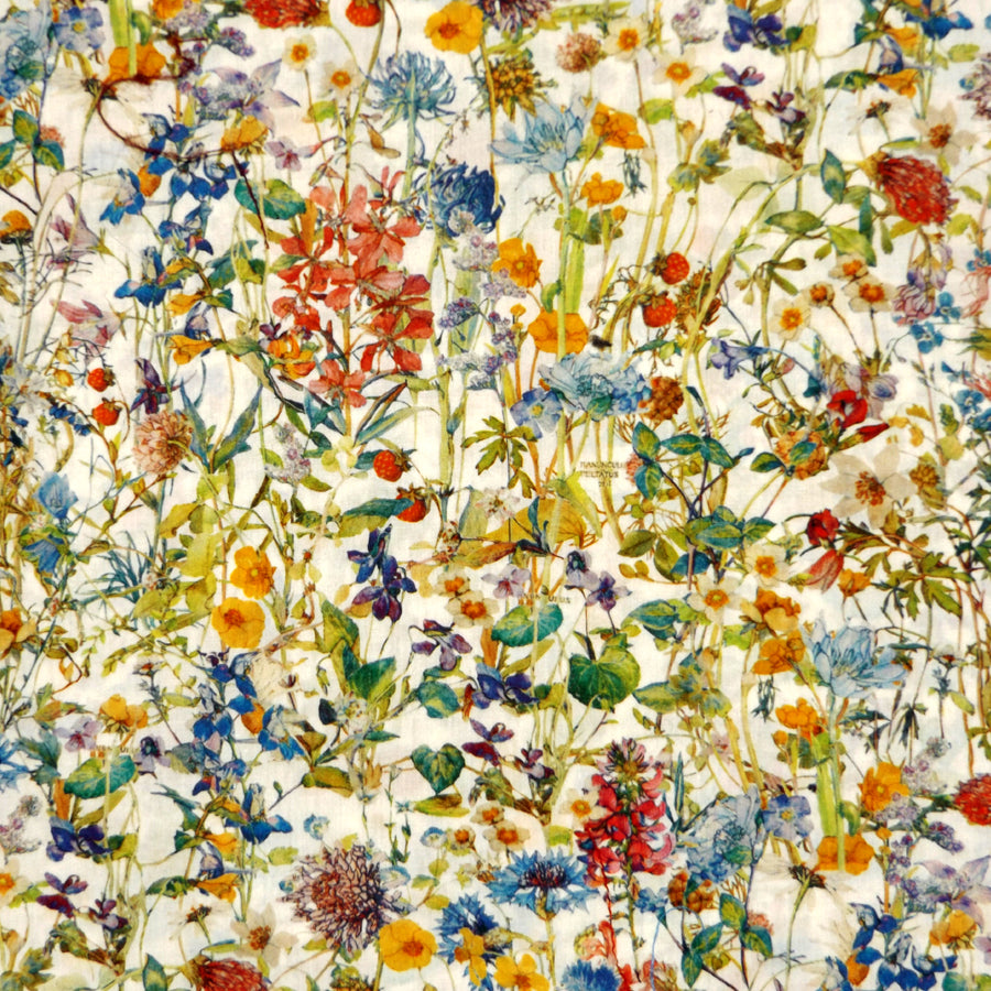 MULTICOLOR 'WILD FLOWERS' LIBERTY LAWN COTTON HANDKERCHIEF