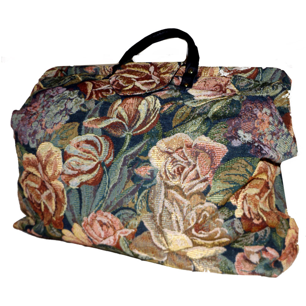 PEACHY MULTICOLOR FLORAL TAPESTRY CARPET BAG