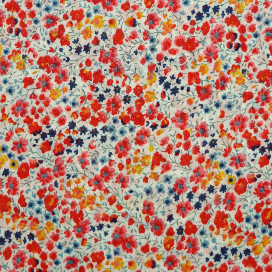 BRIGHT FLORAL 'PHOEBE' LIBERTY LAWN COTTON HANDKERCHIEF