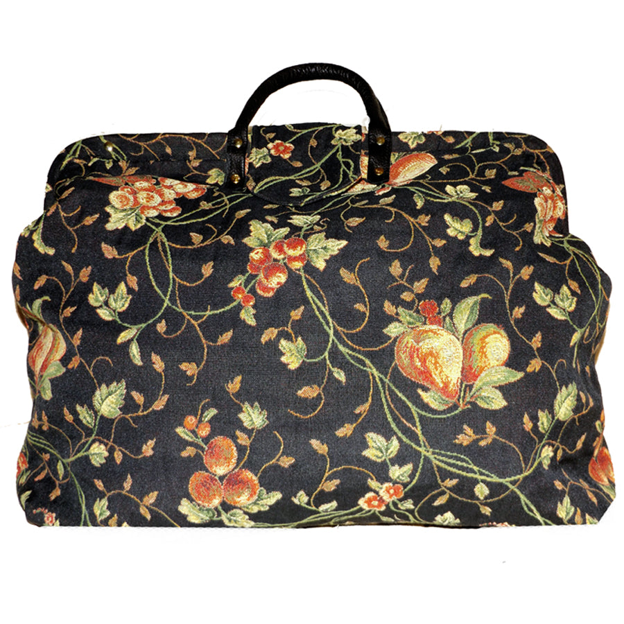 RED FRUIT  & VINES TAPESTRY CARPET BAG