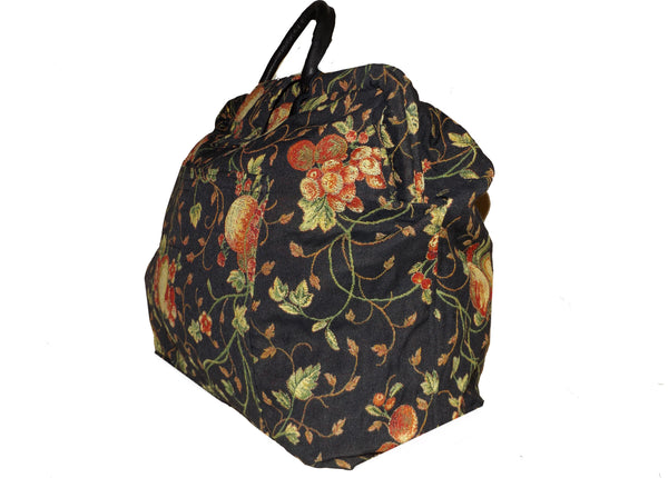 RED FRUIT  & VINES TAPESTRY CARPET BAG