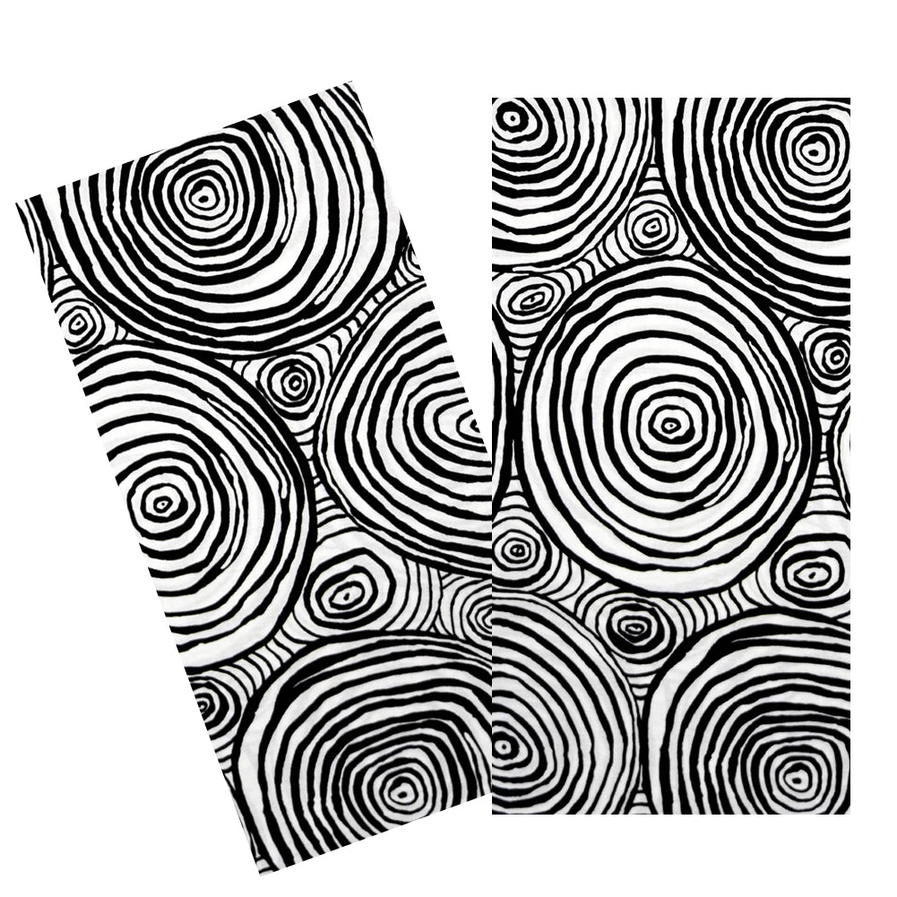 BLACK & WHITE RINGS NAPKIN SET