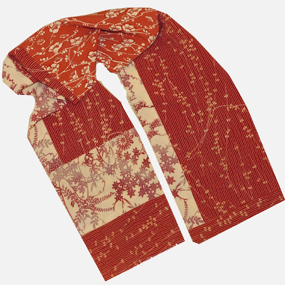 RUSSET & CREAM KIMONO SILK SCARF