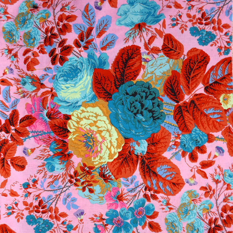 RUST,  BLUE & PINK FLORAL NAPKIN SET