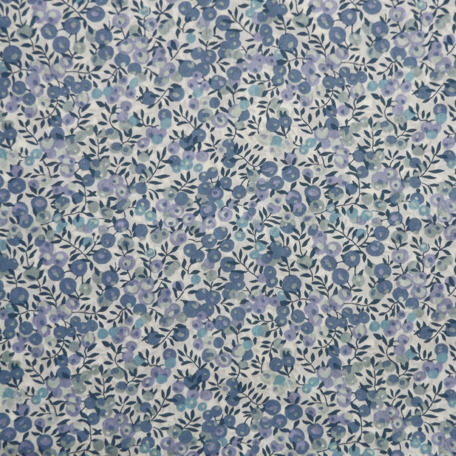 LIGHT BLUE BERRIES 'WILTSHIRE' LIBERTY LAWN COTTON HANDKERCHIEF