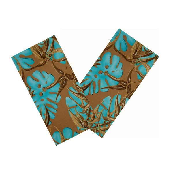 TURQUOISE & BROWN LEAF NAPKIN SET