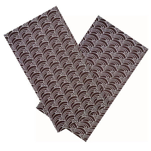 BROWN & WHITE WAVES ORGANIC COTTON NAPKIN SET