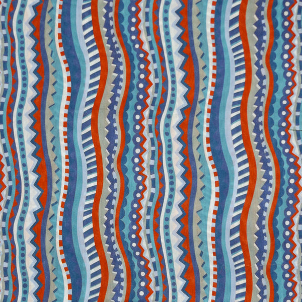 RED & BLUE 'CIRCUS STRIPE' LIBERTY LAWN COTTON HANDKERCHIEF