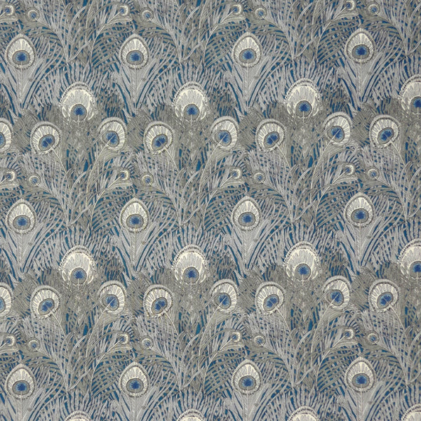 SILVER & BLUE FEATHERS 'HERA' LIBERTY LAWN COTTON HANDKERCHIEF