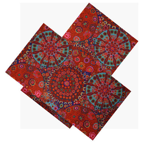 RED MILLEFIORE FLORAL NAPKIN SET
