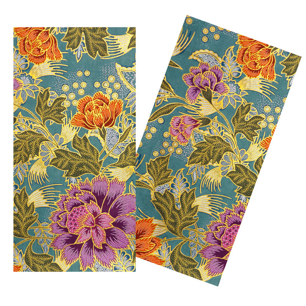 MULTICOLORED FLORAL BATIK NAPKIN SET